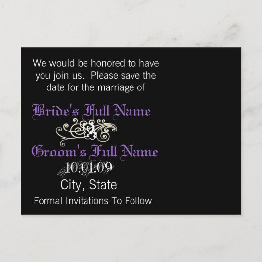 Sparen de Datum met Uw Foto Aankondigingskaart (Achterkant)