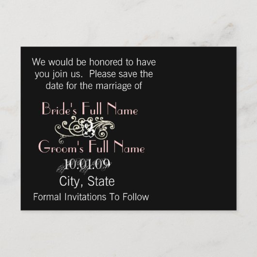 Sparen de Datum met Uw Foto Aankondigingskaart (Achterkant)