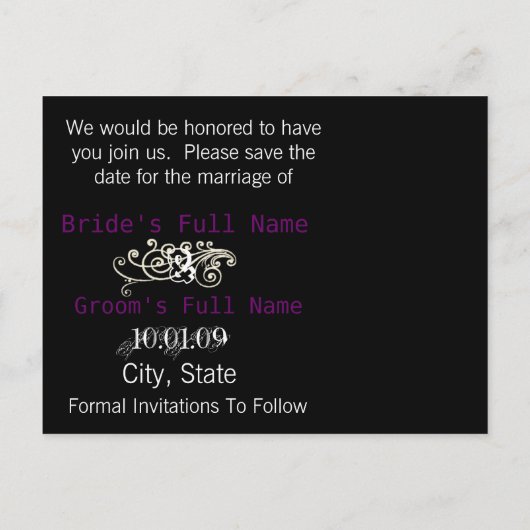 Sparen de Datum met Uw Foto Aankondigingskaart (Achterkant)