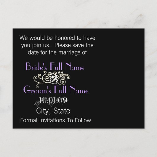 Sparen de Datum met Uw Foto Aankondigingskaart (Achterkant)