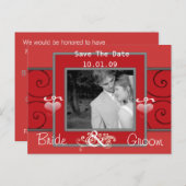 Sparen de Datum met Uw Foto Aankondigingskaart (Voorkant / Achterkant)