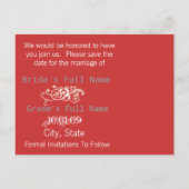 Sparen de Datum met Uw Foto Aankondigingskaart (Achterkant)