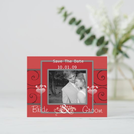 Sparen de Datum met Uw Foto Aankondigingskaart (Staand voorkant)