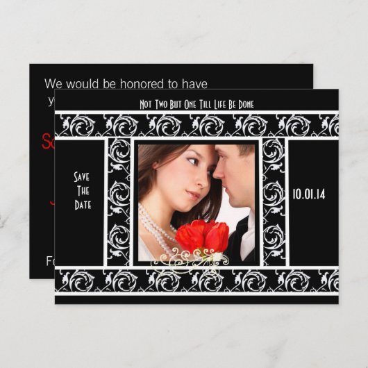 Sparen de Datum met Uw Foto Aankondigingskaart (Voorkant / Achterkant)