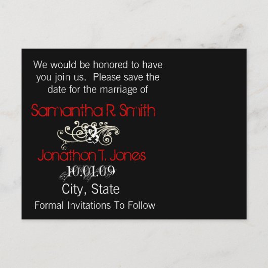 Sparen de Datum met Uw Foto Aankondigingskaart (Achterkant)