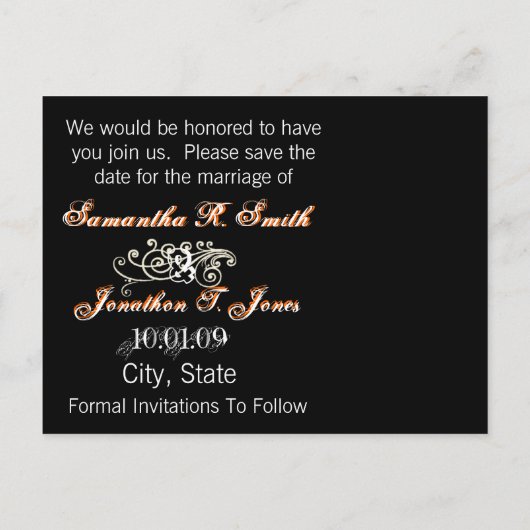 Sparen de Datum met Uw Foto Aankondigingskaart (Achterkant)