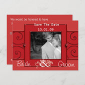 Sparen de Datum met Uw Foto Aankondigingskaart (Voorkant / Achterkant)