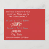 Sparen de Datum met Uw Foto Aankondigingskaart (Achterkant)