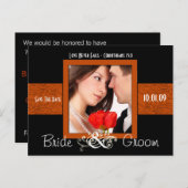 Sparen de Datum met Uw Foto Aankondigingskaart (Voorkant / Achterkant)