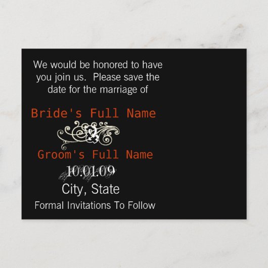 Sparen de Datum met Uw Foto Aankondigingskaart (Achterkant)