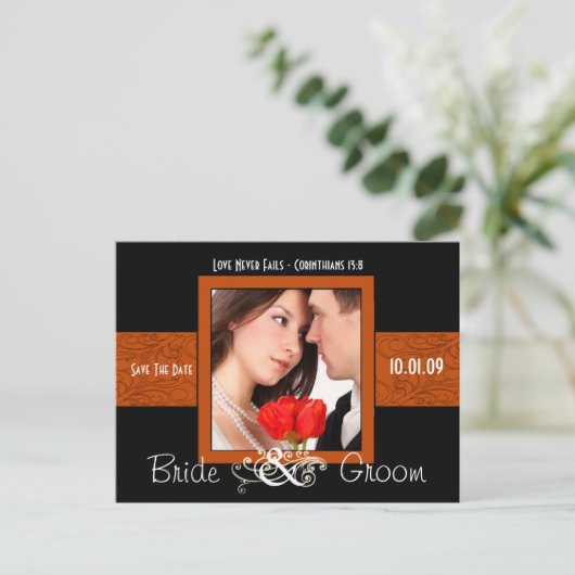 Sparen de Datum met Uw Foto Aankondigingskaart (Staand voorkant)