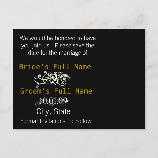 Sparen de Datum met Uw Foto Aankondigingskaart (Achterkant)