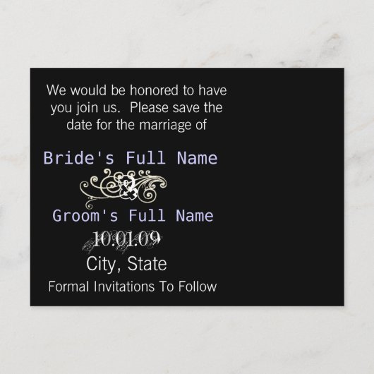 Sparen de Datum met Uw Foto Aankondigingskaart (Achterkant)