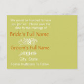 Sparen de Datum met Uw Foto Aankondigingskaart (Achterkant)