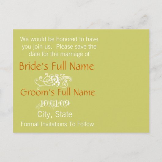 Sparen de Datum met Uw Foto Aankondigingskaart (Achterkant)