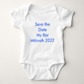 Sparen de Datum Mijn Bar Mitzvah 2022 Romper (Voorkant)