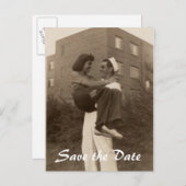 Sparen de Datum Militaire Weddenschap Aankondigingskaart (Voorkant / Achterkant)