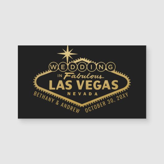 Sparen de Datum Mini Magnet voor Las Vegas Wedding (Voorkant)