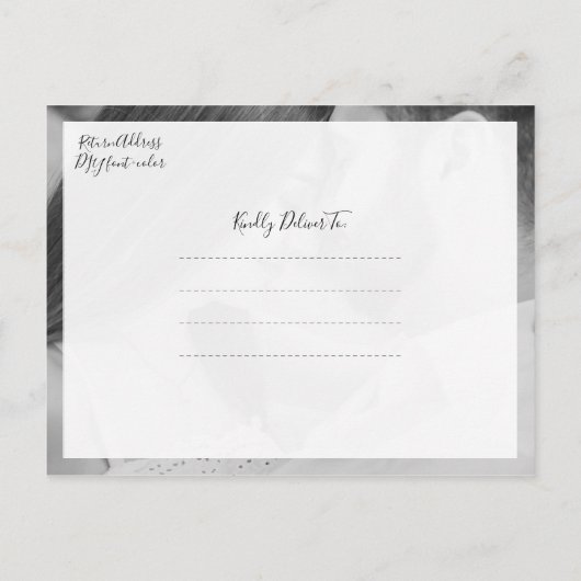 Sparen de Datum, minimalistisch Aankondigingskaart (Achterkant)