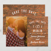 Sparen de Datum Modern Brick Foto van de Muur Save The Date (Voorkant / Achterkant)