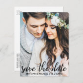 Sparen de Datum Modern Briefkaart van de Foto van  (Voorkant / Achterkant)