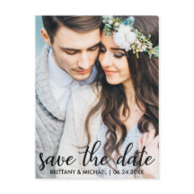 Sparen de Datum Modern Briefkaart van de Foto van 