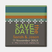 Sparen de Datum Modern Earth Stripes Magnet (Voorkant)