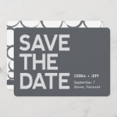 Sparen de Datum Modern Grijs Save The Date (Voorkant / Achterkant)