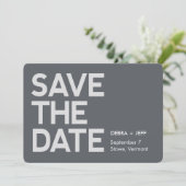 Sparen de Datum Modern Grijs Save The Date (Staand voorkant)