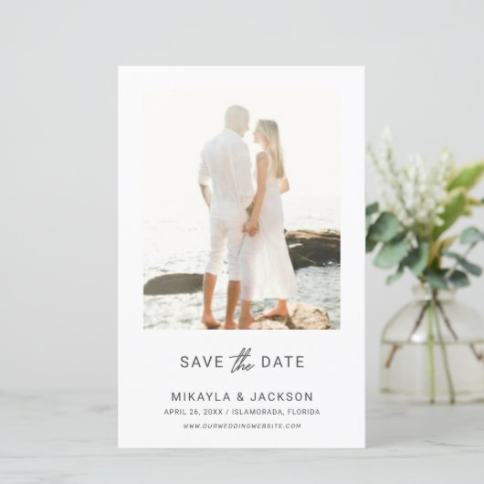 Sparen de Datum Modern Minimalistische Weddenschap (Staand voorkant)