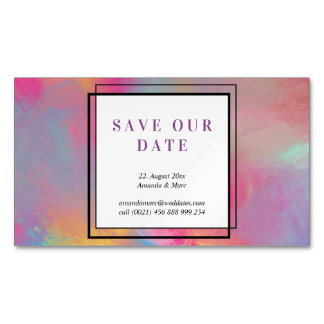 Sparen de Datum: modern, pastels, duidelijk Magnetisch Visitekaartje