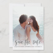 Sparen de Datum Modern Stijlvolle Kalligrafie met  Kaart (Voorkant)