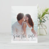 Sparen de Datum Modern Stijlvolle Kalligrafie met  Kaart (Staand voorkant)