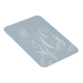 Sparen de Datum Modern Witte Volage op Dusty Blauw Magneet (Rechterzijde)