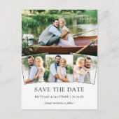 Sparen de Datum Moderne Eenvoudige 4 Foto Eenvoudi Briefkaart (Voorkant)