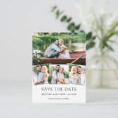 Sparen de Datum Moderne Eenvoudige 4 Foto Eenvoudi Briefkaart (Staand voorkant)