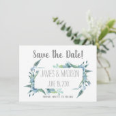 Sparen de Datum Moderne  Floral Lijst Save The Date (Staand voorkant)