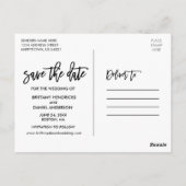 Sparen de Datum Moderne Foto van het Manuscript va Briefkaart (Achterkant)