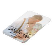 sparen de datum, moderne handschrift trouwfoto magneet (Linkerzijde)