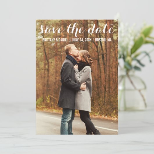 Sparen de Datum Moderne Kaart WBL van het Verlovin (Staand voorkant)