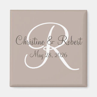 Sparen de datum monogrammed magneet