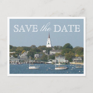 Sparen de Datum Nantucket Wedding Tranquil Harbour Aankondigingskaart