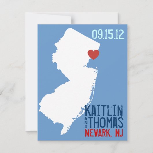 Sparen de Datum - - New Jersey Save The Date (Voorkant)