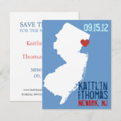 Sparen de Datum - - New Jersey Save The Date (Voorkant / Achterkant)