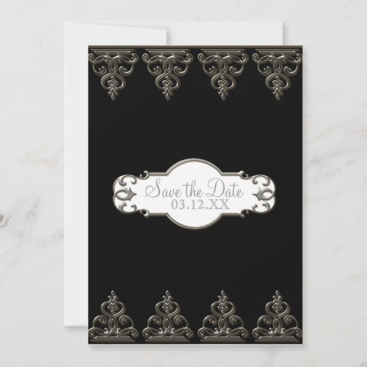 Sparen de Datum nodigt Klassieke Baroque Cirkel ui Kaart (Achterkant)