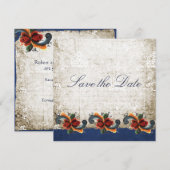 Sparen de Datum Noorse Rosemaling Douane Save The Date (Voorkant / Achterkant)