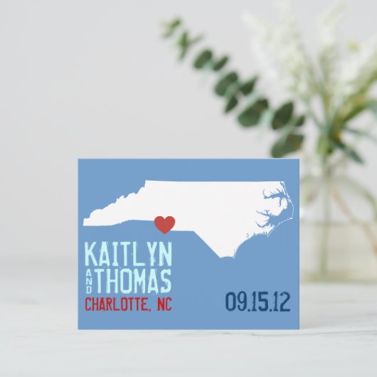 Sparen de Datum - - North Carolina Save The Date (Staand voorkant)