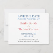 Sparen de Datum - - North Carolina Save The Date (Achterkant)