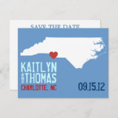 Sparen de Datum - - North Carolina Save The Date (Voorkant / Achterkant)
