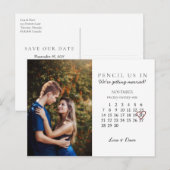 Sparen de Datum nov 2021 Maand Roze Hart van de Ka Briefkaart (Voorkant / Achterkant)